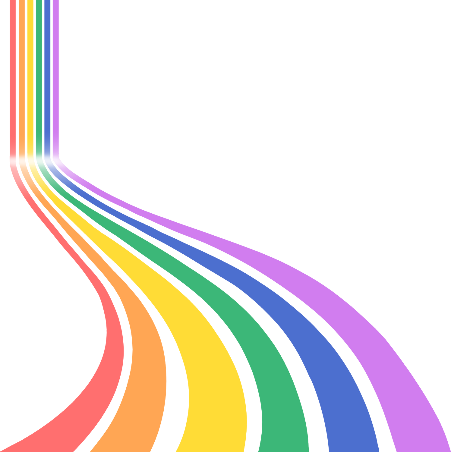 Rainbow road path illustration